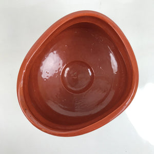 Japanese Ceramic Green Tea Ceremony Bowl Matcha Chawan Vtg Glossy Red CHB45