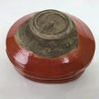 Japanese Ceramic Green Tea Ceremony Bowl Matcha Chawan Vtg Glossy Red CHB45
