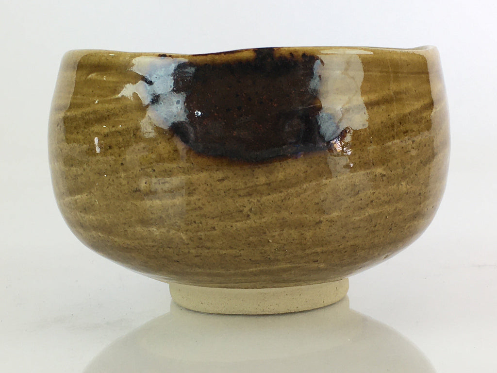 Japanese Ceramic Green Tea Ceremony Bowl Vtg Chawan Brown Glaze Pottery GTB952
