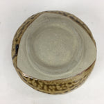 Japanese Ceramic Green Tea Ceremony Bowl Vtg Chawan Yellow Brown Pottery GTB864