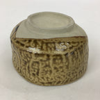 Japanese Ceramic Green Tea Ceremony Bowl Vtg Chawan Yellow Brown Pottery GTB864