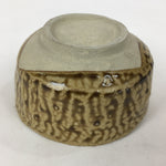 Japanese Ceramic Green Tea Ceremony Bowl Vtg Chawan Yellow Brown Pottery GTB864