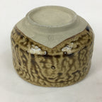 Japanese Ceramic Green Tea Ceremony Bowl Vtg Chawan Yellow Brown Pottery GTB864