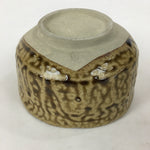Japanese Ceramic Green Tea Ceremony Bowl Vtg Chawan Yellow Brown Pottery GTB864