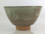 Japanese Ceramic Green Tea Ceremony Bowl Vtg Matcha Chawan Crane Pottery GTB942