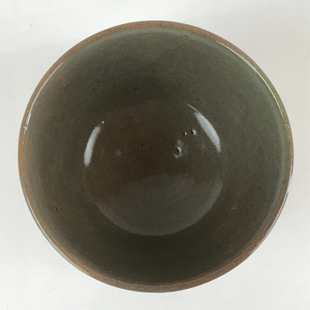 Japanese Ceramic Green Tea Ceremony Bowl Vtg Matcha Chawan Crane Pottery GTB960