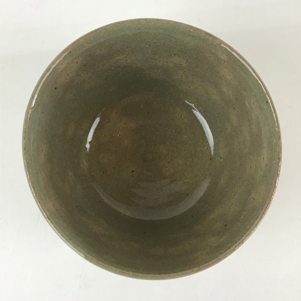 Japanese Ceramic Green Tea Ceremony Bowl Vtg Matcha Chawan Crane Pottery GTB971
