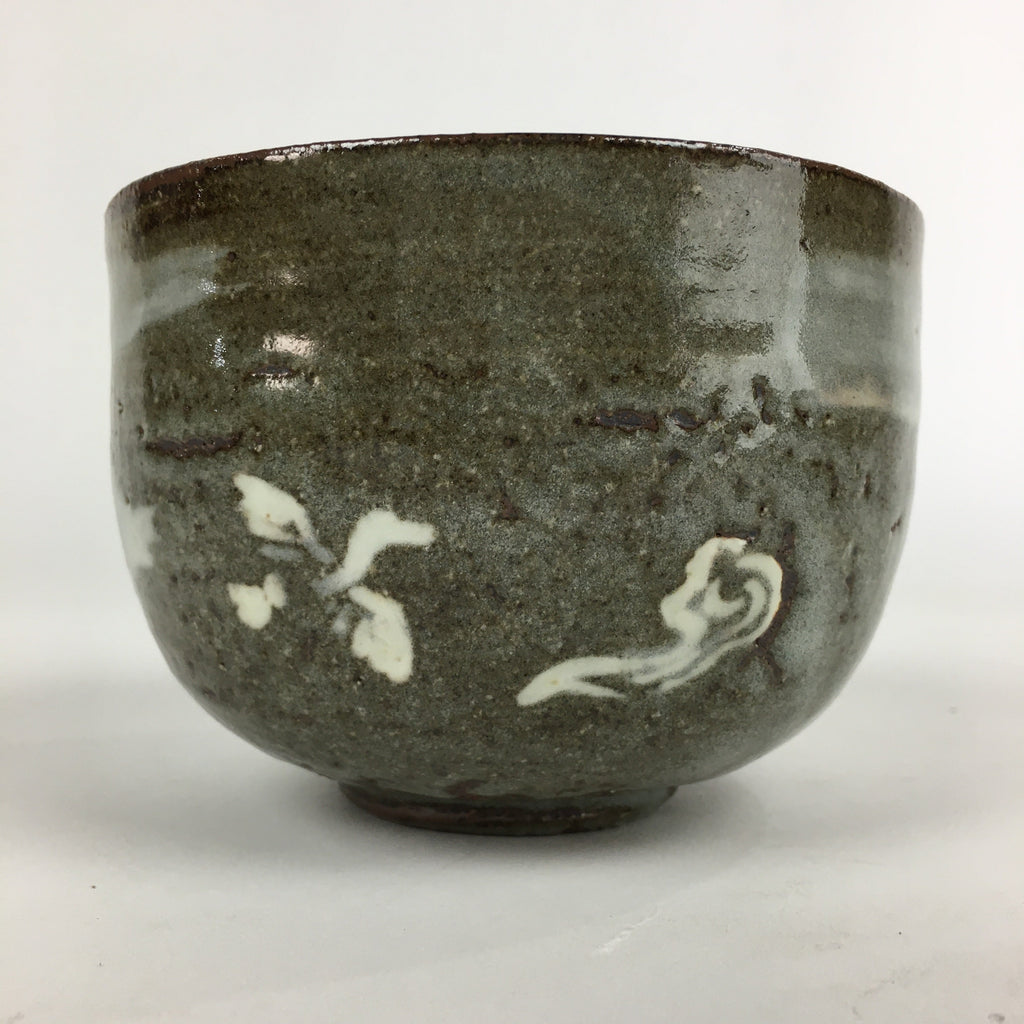 Japanese Ceramic Green Tea Ceremony Bowl Vtg Matcha Chawan Gray Pottery GTB887