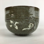 Japanese Ceramic Green Tea Ceremony Bowl Vtg Matcha Chawan Gray Pottery GTB887