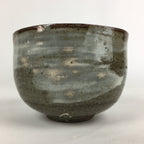 Japanese Ceramic Green Tea Ceremony Bowl Vtg Matcha Chawan Gray Pottery GTB887