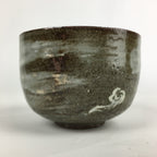 Japanese Ceramic Green Tea Ceremony Bowl Vtg Matcha Chawan Gray Pottery GTB887