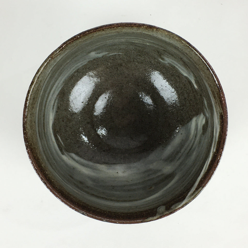 Japanese Ceramic Green Tea Ceremony Bowl Vtg Matcha Chawan Gray Pottery GTB887
