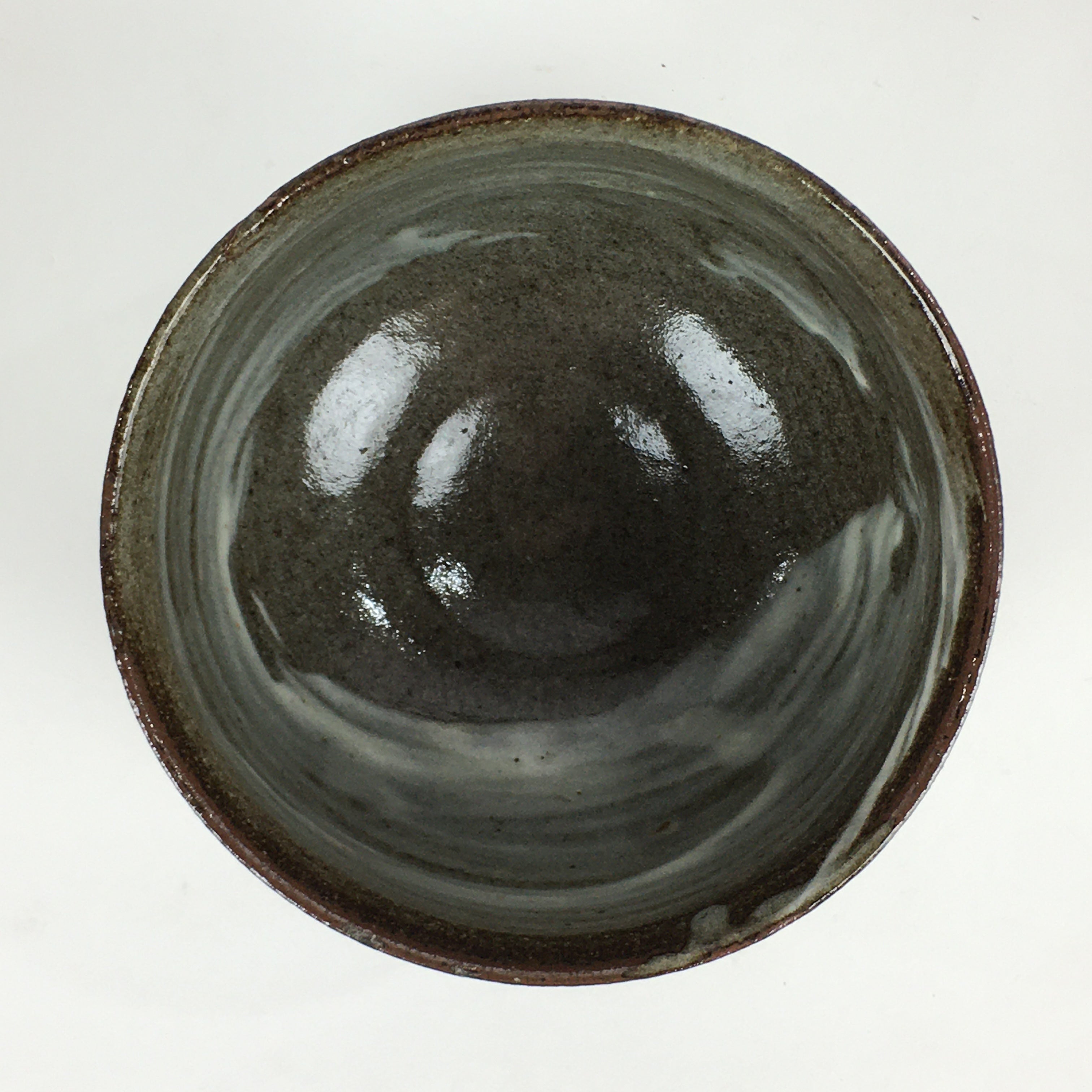 Japanese Ceramic Green Tea Ceremony Bowl Vtg Matcha Chawan Gray Pottery GTB887