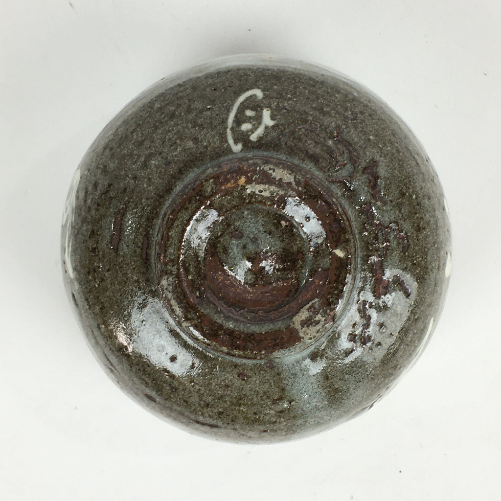 Japanese Ceramic Green Tea Ceremony Bowl Vtg Matcha Chawan Gray Pottery GTB887