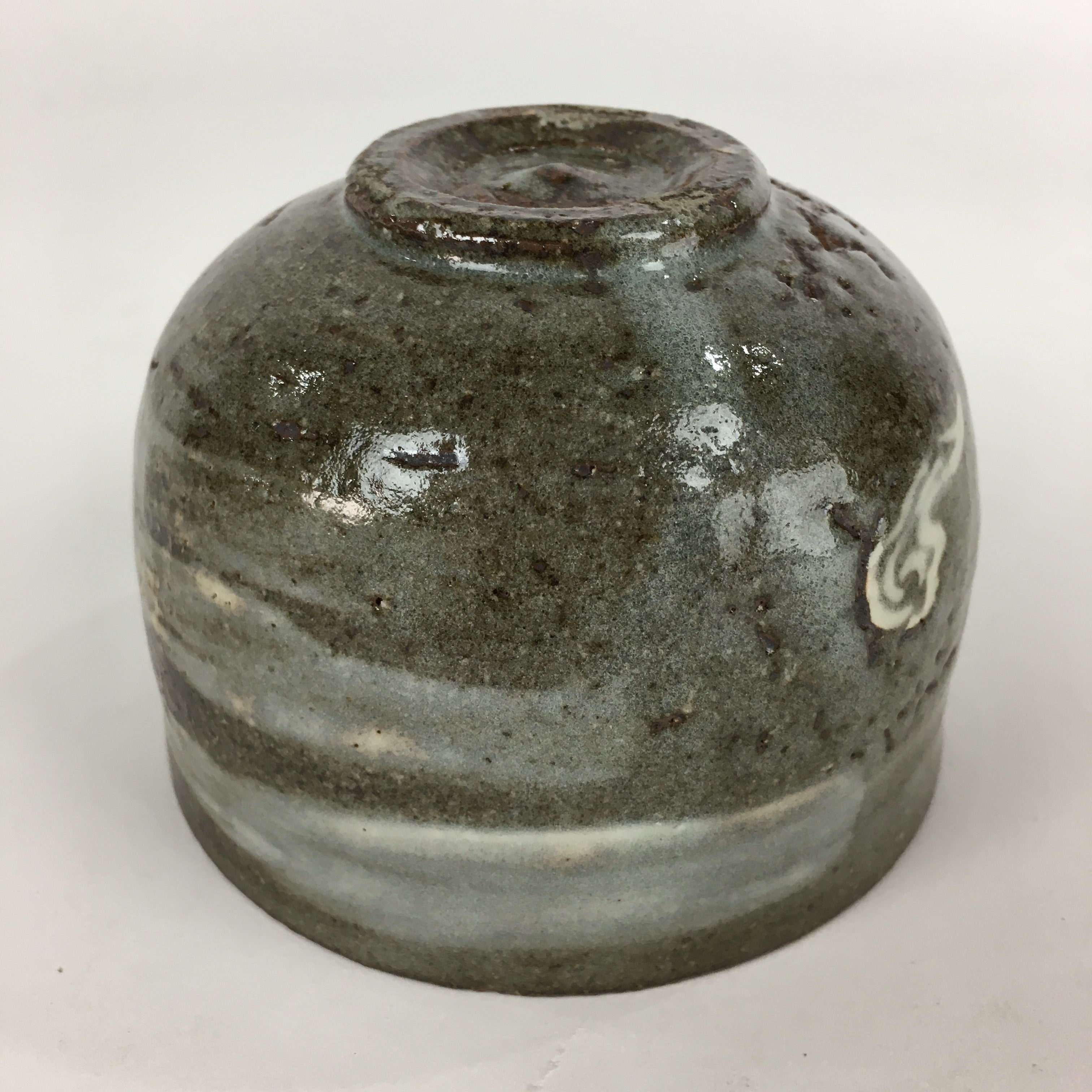 Japanese Ceramic Green Tea Ceremony Bowl Vtg Matcha Chawan Gray Pottery GTB887