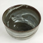 Japanese Ceramic Green Tea Ceremony Bowl Vtg Matcha Chawan Gray Pottery GTB887