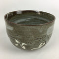 Japanese Ceramic Green Tea Ceremony Bowl Vtg Matcha Chawan Gray Pottery GTB887