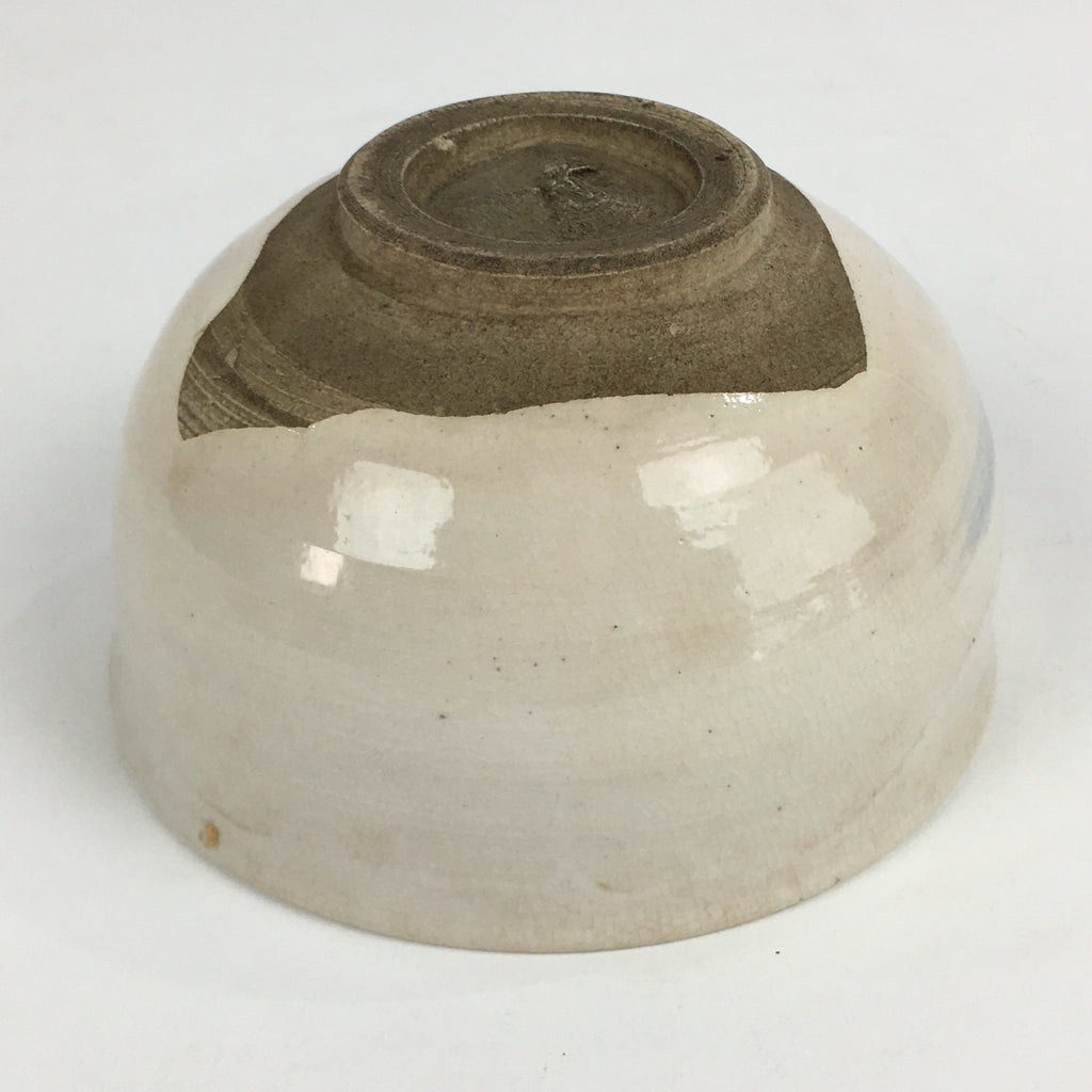 Japanese Ceramic Green Tea Ceremony Bowl Vtg Matcha Chawan White Pottery GTB902