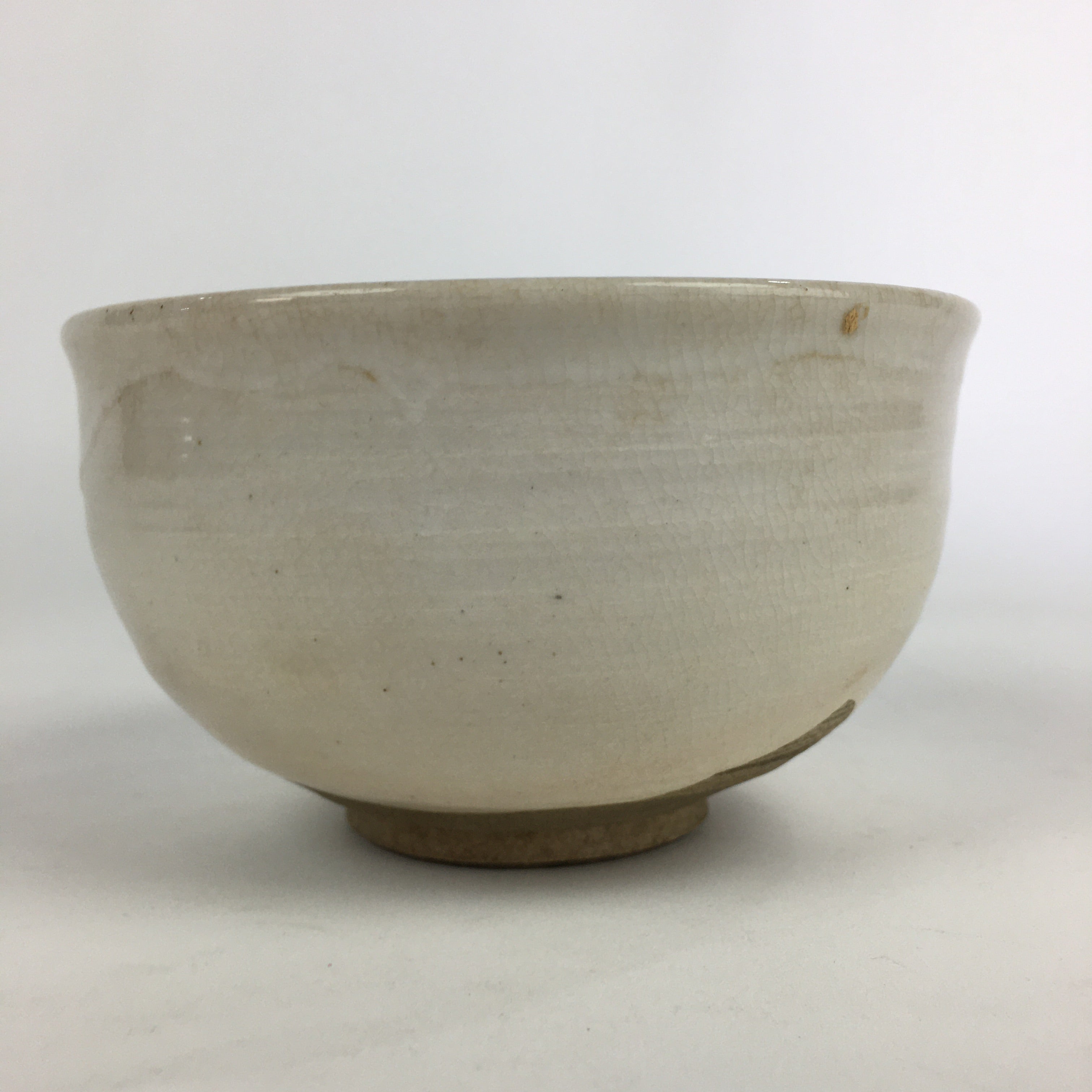 Japanese Ceramic Green Tea Ceremony Bowl Vtg Matcha Chawan White Pottery GTB902