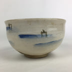 Japanese Ceramic Green Tea Ceremony Bowl Vtg Matcha Chawan White Pottery GTB902