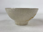 Japanese Ceramic Green Tea Ceremony Bowl White Gold Crackle Glaze Chawan CHB21