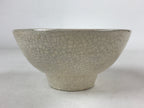 Japanese Ceramic Green Tea Ceremony Bowl White Gold Crackle Glaze Chawan CHB21