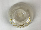 Japanese Ceramic Green Tea Ceremony Bowl White Gold Crackle Glaze Chawan CHB21