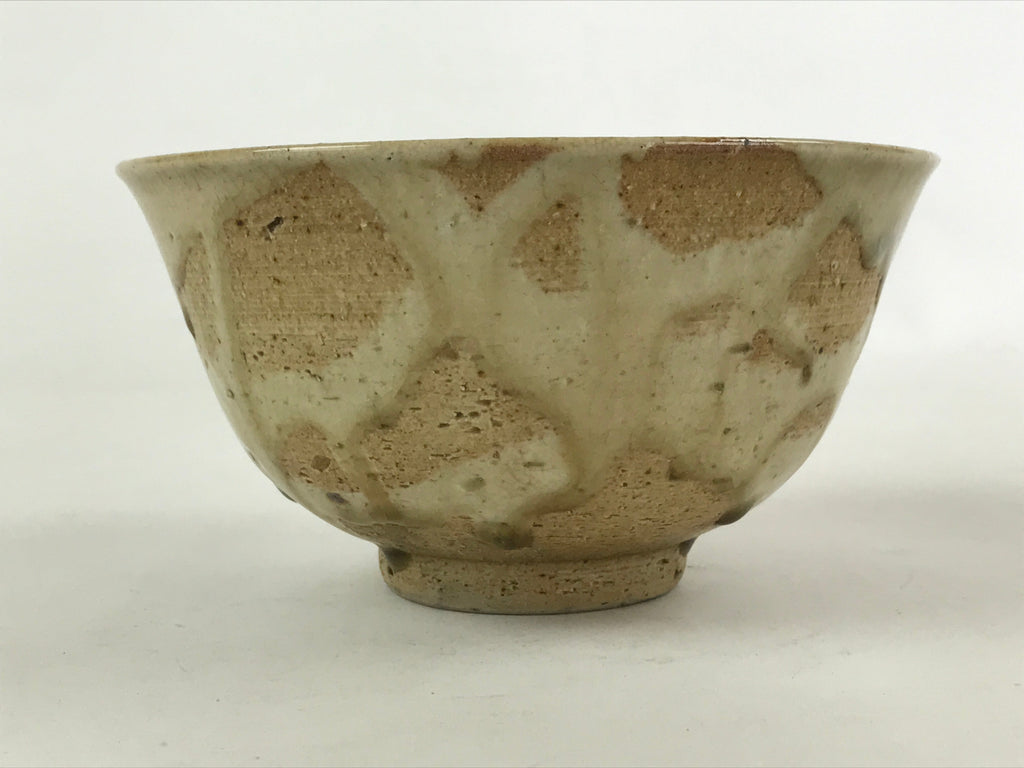 Japanese Ceramic Hagi Ware Donburi Bowl Vtg Beige Soba Udon Noodle Soup PY547