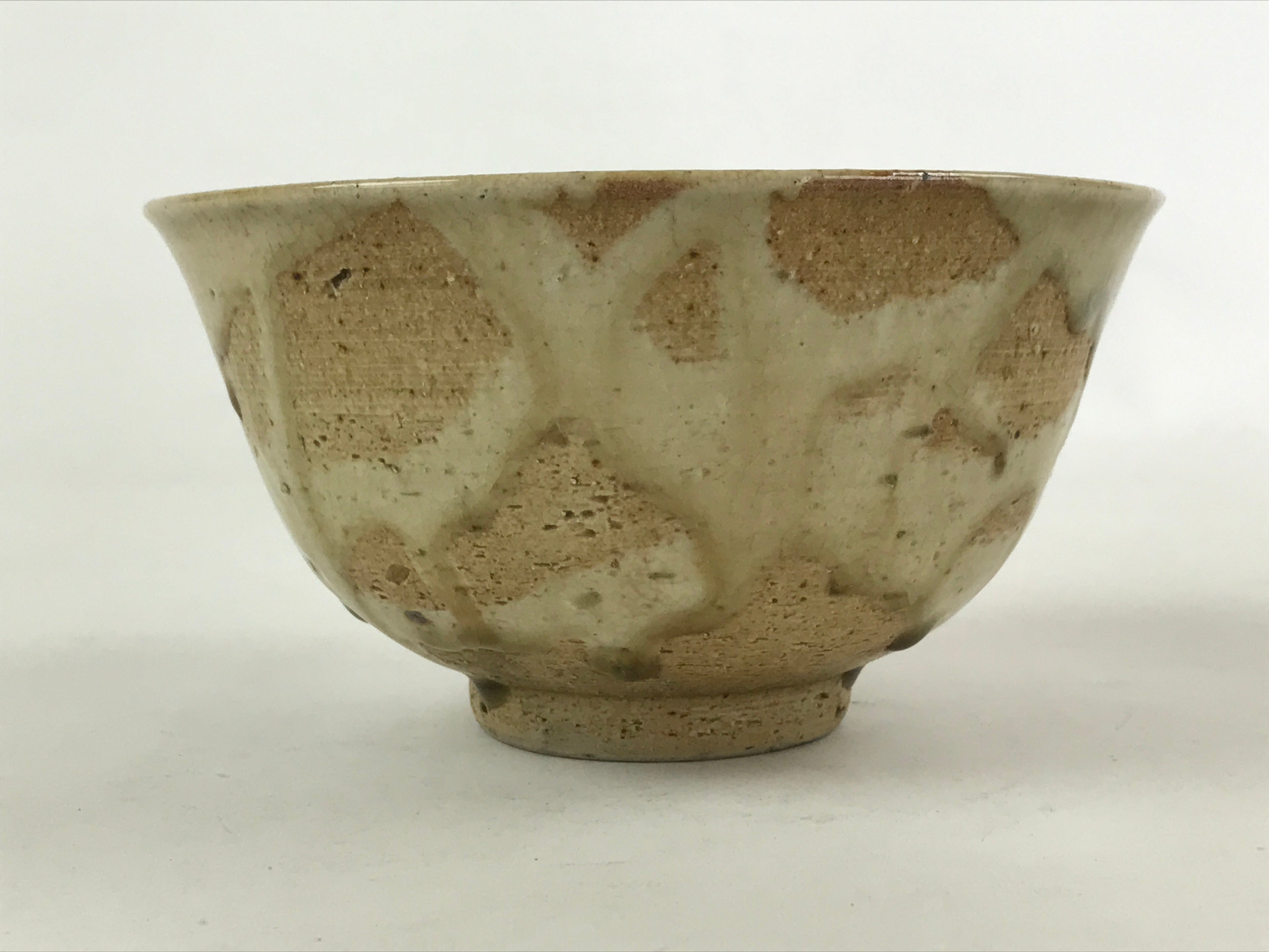 Japanese Ceramic Hagi Ware Donburi Bowl Vtg Beige Soba Udon Noodle Soup PY547