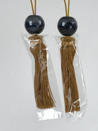 Japanese Ceramic Hanging Scroll Weights Fuchin Vtg Kakejiku Gold Tassel FC334