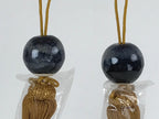 Japanese Ceramic Hanging Scroll Weights Fuchin Vtg Kakejiku Gold Tassel FC334