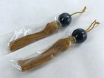 Japanese Ceramic Hanging Scroll Weights Fuchin Vtg Kakejiku Gold Tassel FC334