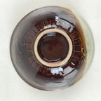 Japanese Ceramic Hasami Ware Rice Bowl Vtg Chawan Pottery Brown Yakimono PY432