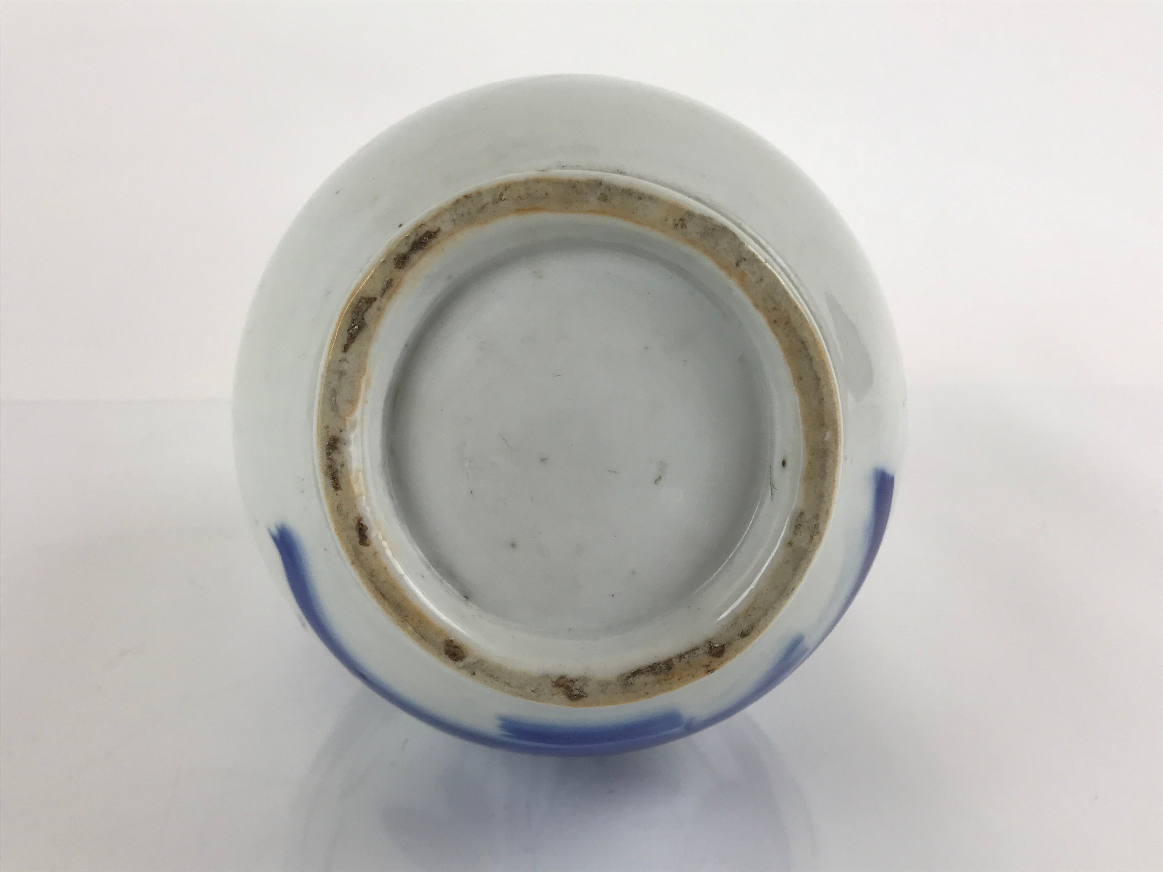 Japanese Ceramic Imari Sake Bottle Kayoi-Tokkuri Vtg Blue Peony Botan TS625