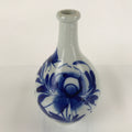 Japanese Ceramic Imari Sake Bottle Kayoi-Tokkuri Vtg Blue Peony Botan TS625