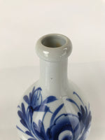 Japanese Ceramic Imari Sake Bottle Kayoi-Tokkuri Vtg Blue Peony Botan TS626