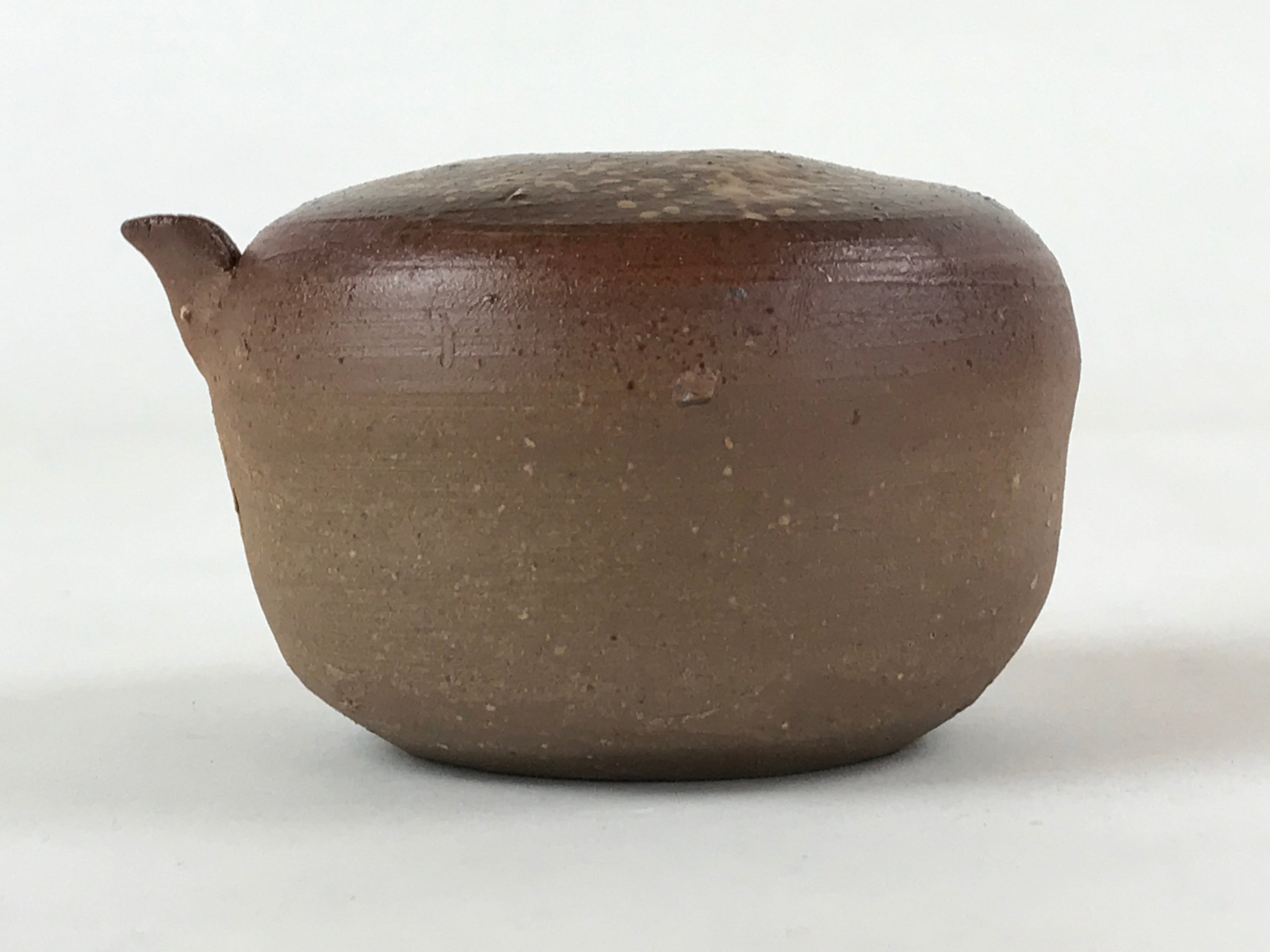 Japanese Ceramic Inuyama Ware Water Dropper Suiteki Brown W/ Wood Box PX711