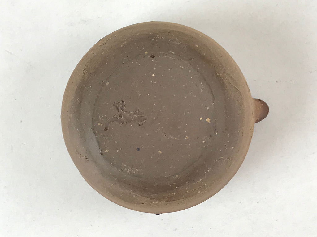 Japanese Ceramic Inuyama Ware Water Dropper Suiteki Brown W/ Wood Box PX711