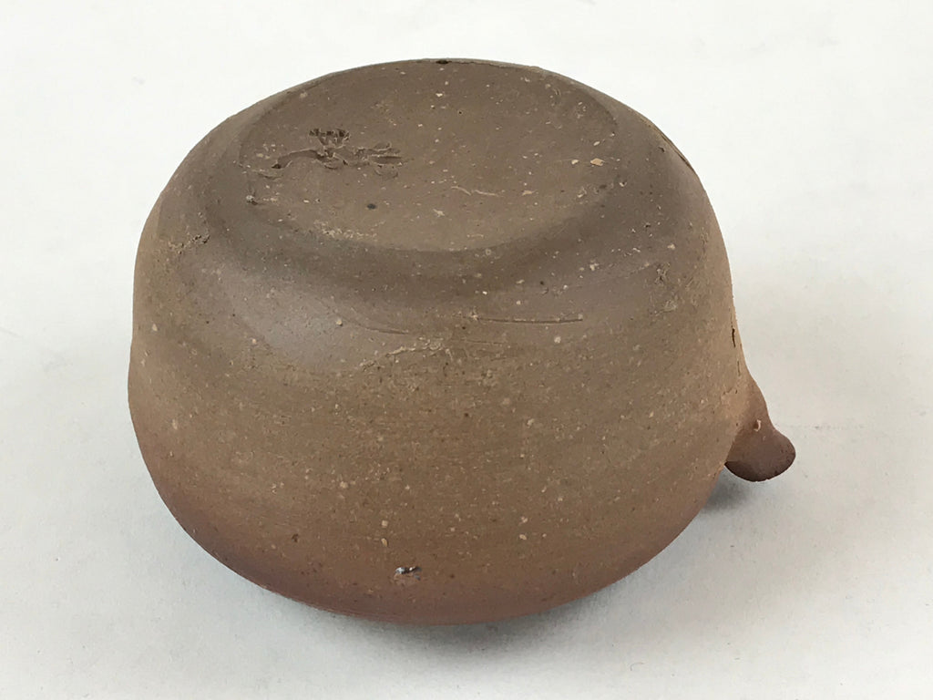 Japanese Ceramic Inuyama Ware Water Dropper Suiteki Brown W/ Wood Box PX711