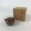 Japanese Ceramic Inuyama Ware Water Dropper Suiteki Brown W/ Wood Box PX711