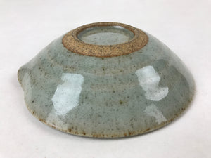 Japanese Ceramic Katakuchi Small Plate Vtg Round Spiral Water Green PY605