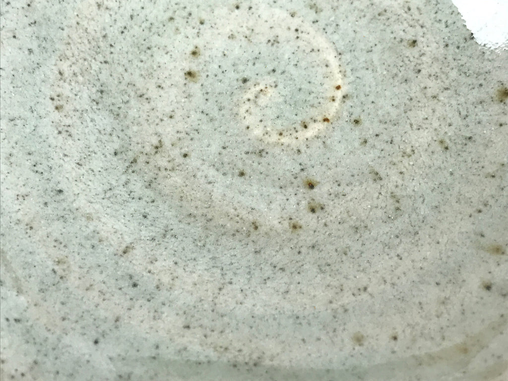 Japanese Ceramic Katakuchi Small Plate Vtg Round Spiral Water Green PY605