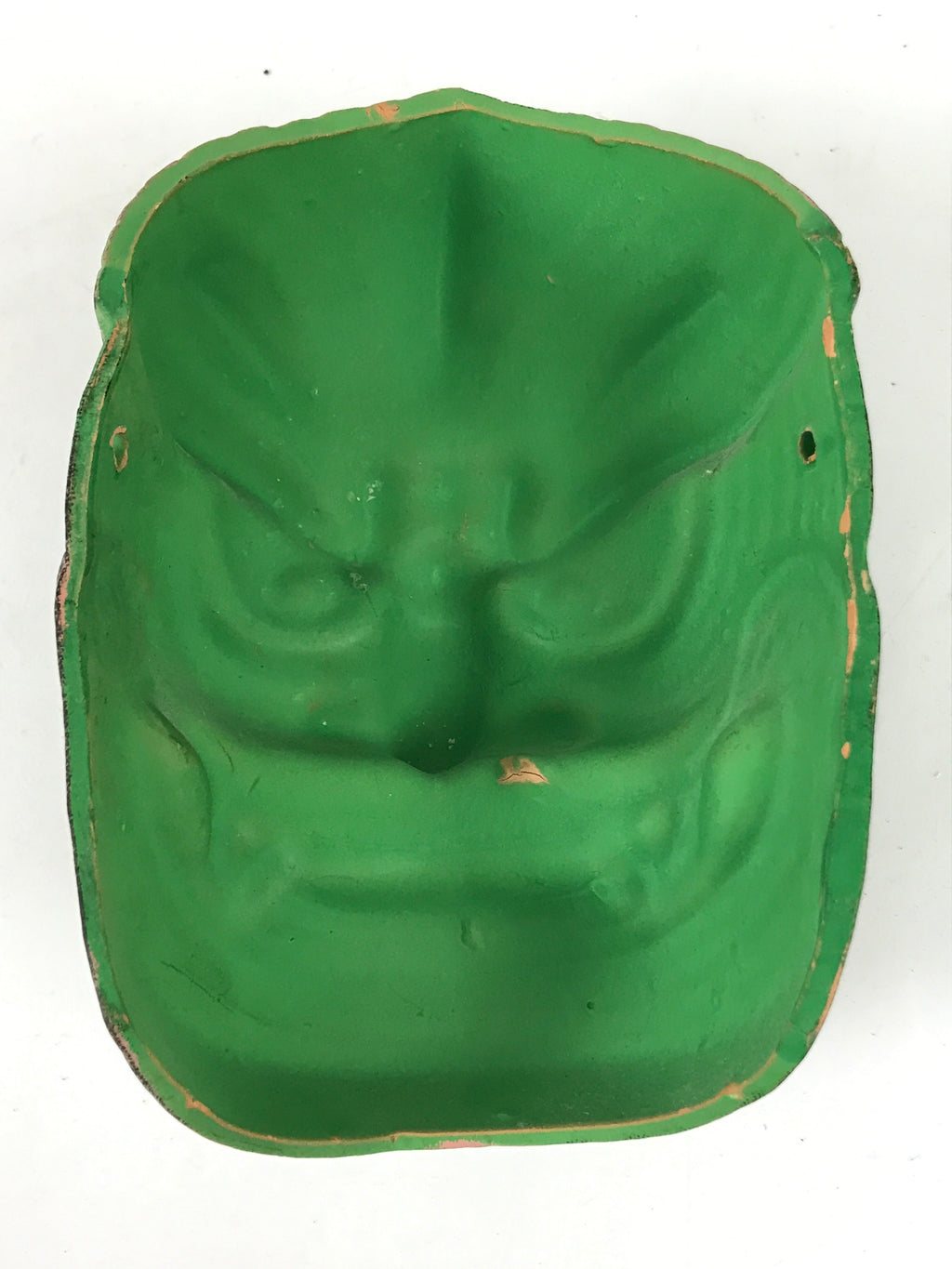 Japanese Ceramic Kirishima Shrine Nine Faces Mask Decoration Green Black OM61