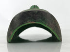Japanese Ceramic Kirishima Shrine Nine Faces Mask Decoration Green Black OM61