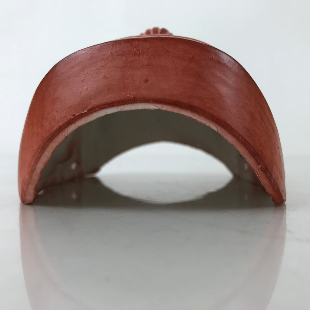 Japanese Ceramic Kirishima Shrine Nine Faces Mask Decoration Vtg Red White OM60