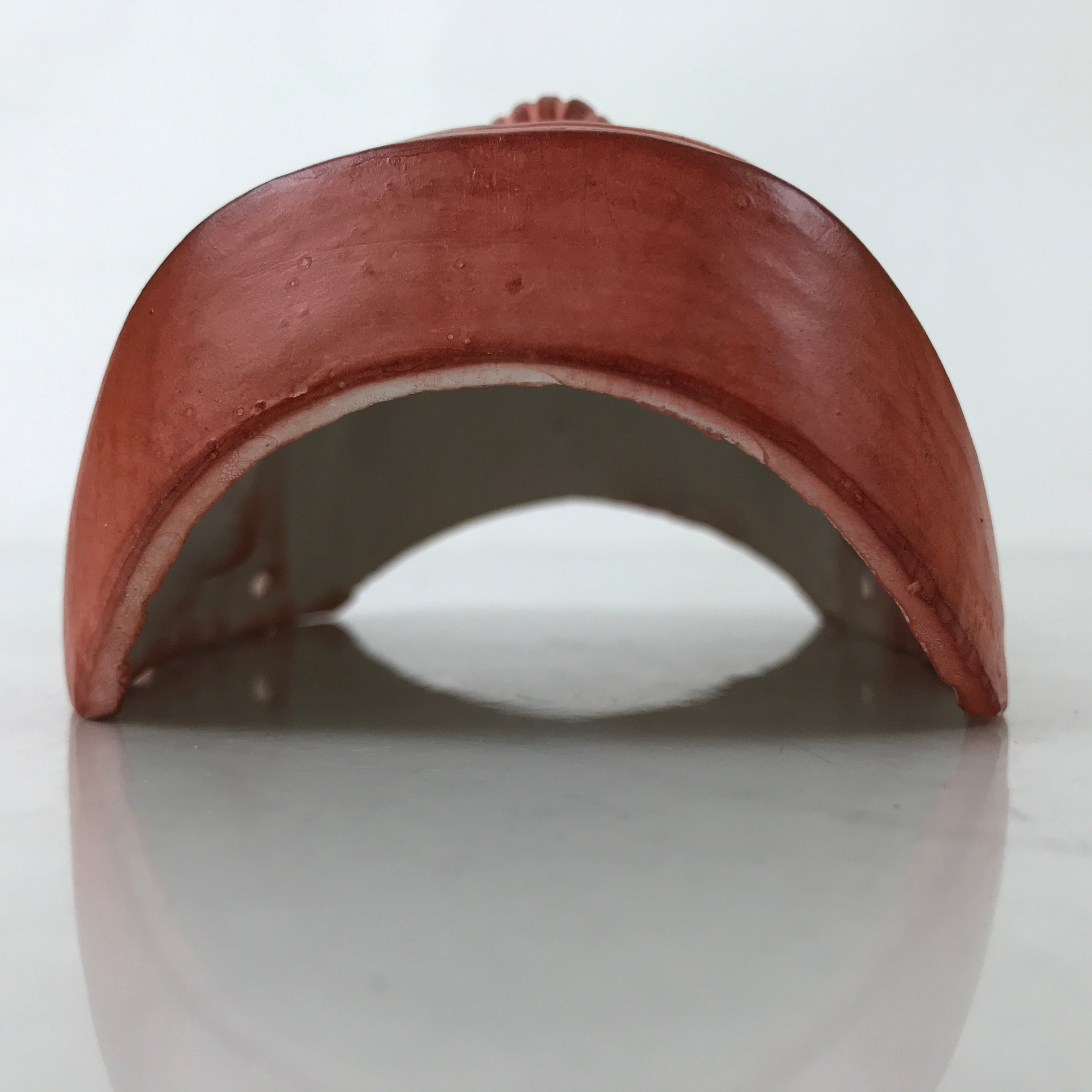 Japanese Ceramic Kirishima Shrine Nine Faces Mask Decoration Vtg Red White OM60