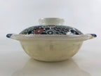 Japanese Ceramic Kiyomizu Ware Donabe Nabe Pot Vtg Pottery White Yakimono PY296