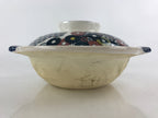 Japanese Ceramic Kiyomizu Ware Donabe Nabe Pot Vtg Pottery White Yakimono PY296
