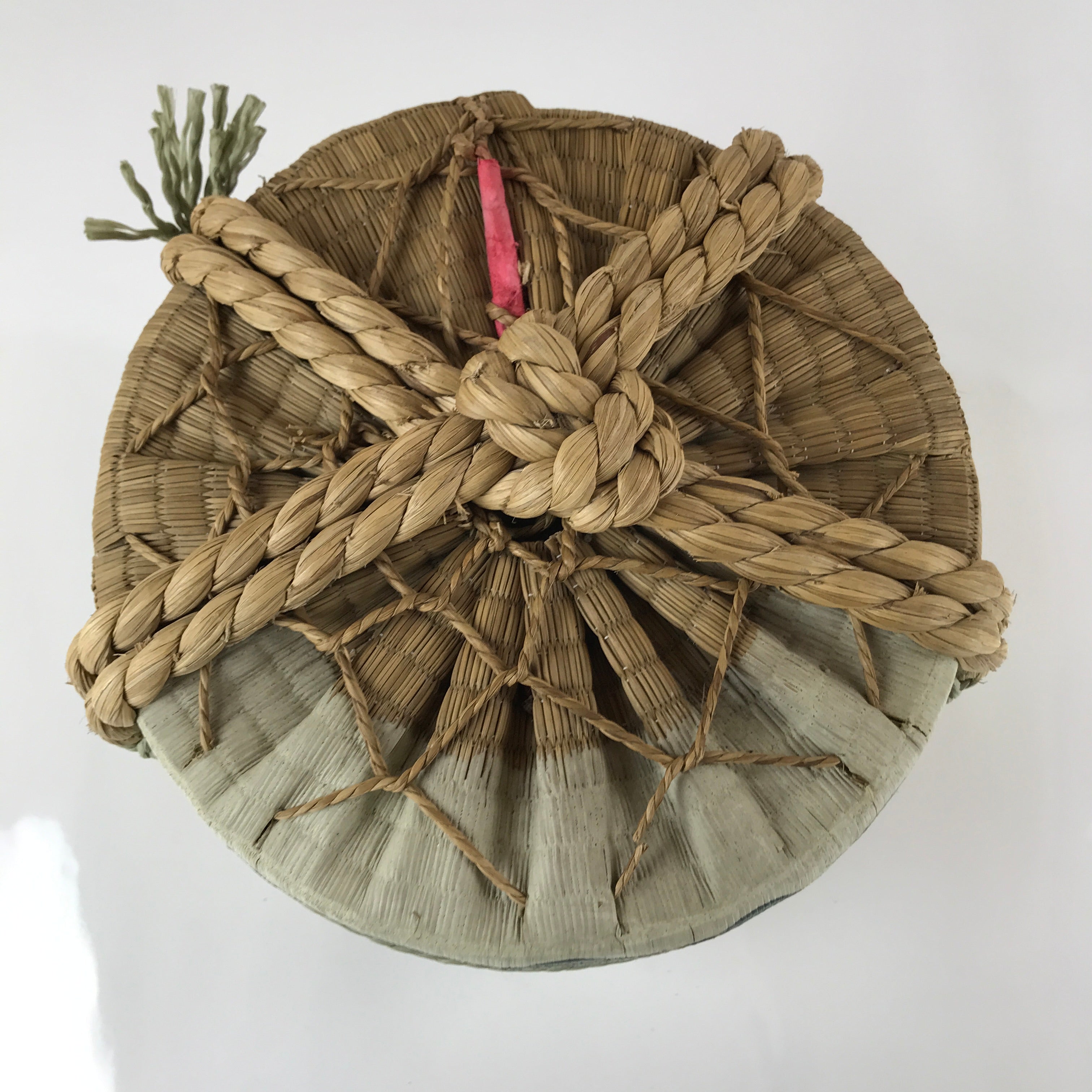 Japanese Ceramic Komodaru Sake Barrel Bottle Vtg Spout 5.4L Straw Rope TS622