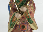 Japanese Ceramic Kutani Ware Takasago Doll Statue Old Lady Lucky Charm BD889